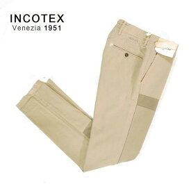 《59%OFF》インコテックス INCOTEX パンツ サイズ33(L)(W82) ベージュ コットン パッチワーク ワッペン付き メンズ MPN2765L