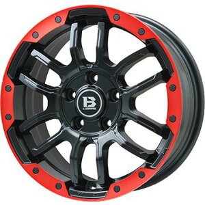 【ホイール単品4本セット】 BIGWAY ビッグウエイ B-LUGNAS FRD(マットブラック/レッドリム) 7J 17インチ(送料無料)