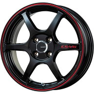 【ホイール単品4本セット】 LEHRMEISTER レアマイスター CS-V6(グロスブラック/レッドライン) 4.5J 14イ…