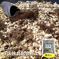 【 当店独自配合用土 約5L 】鹿沼土（中粒）・軽石（中粒）・ピートモス（特号）を当店独自の配合割合で…