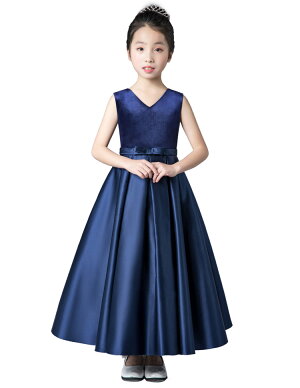 楽天市場 期間限定 マスクプレゼント中 ピアノ発表会 ワンピース 女の子 ドレス 160 1 140 子供 子ども ロングドレス パーティー お姫様 キッズドレス ネイビー 1 130 140 150 160 Da559s1 代引き不可 フルグレース