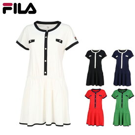 SALE フィラ FILA テニスウェア テニス 配色ライン ワンピース レディース スポーツウェア スポーツ 吸水速乾 UV ストレッチ UVウェア