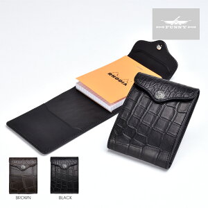 【FUNNY公式ストア】 エム・パッド ポロサスクロコダイル・ボディ メモ メモカバー メモパッド 本革 牛革 鰐皮 ワニ皮 シンプル 大容量 ギフト 誕生日プレゼント 彼氏 男性 女性 男女兼用