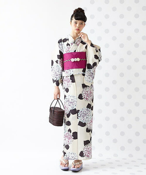 楽天市場 公式 ふりふ 単品 浴衣 あじさい ふりふセレクト 撫松庵 レディース 女性 ゆかた Yukata 紫陽花 アジサイ 花柄 レトロ モダン 粋 お洒落 華やか シンプル 大人 しっとり 大正ロマン 花火 お祭り 代 30代 40代 大人 粋 ギフト プレゼント 実用的