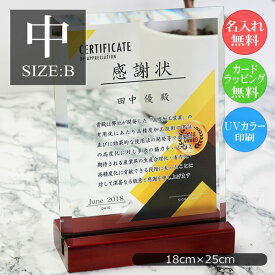 ガラス 表彰盾 表彰状 (中) 感謝状 名入れ 記念品 社内表彰 認定証 イベント 大会 優勝 コンクール 発表会 卒業記念 卒業証書 昇進祝い 退職祝い 周年記念 創立記念 開店祝 新築祝い 表彰楯 盾 ギフト プレゼント 披露宴 ウェディング ブライダル 挙式 dsp-2-b