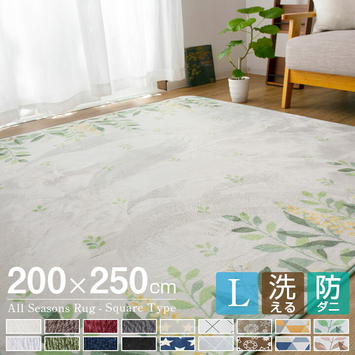 楽天市場】ラグ オールシーズン 洗える 200×250 3畳用 北欧 防ダニ 