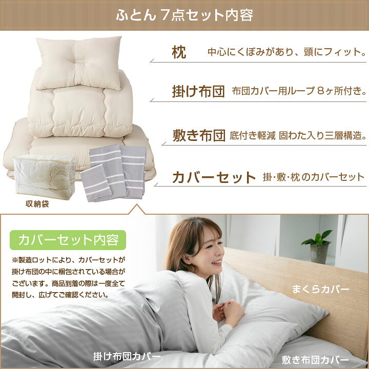楽天市場】布団セット 7点セット シングル 中綿増量1.6kg 固綿入り 