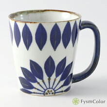ポイント10倍＋割引クーポン配布中！4/9〜4/16まで【波佐見焼】【ブルーフラワー】【BIGマグカップ】【手描き】【翔芳窯】【HASAMIYAKI】【9.5×10cm】【370ml】【300g】