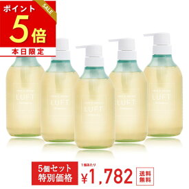 本日ポイント5倍 【5個セット特別価格】【15冠受賞】 LUFT（ルフト）ケア＆デザイン シャンプー さらさらスムースタイプ 500mL PPT美容液 アミノ酸シャンプー 無添加 産後の 抜け毛 エイジング ケアに ノンシリコンシャンプー 送料無料