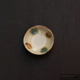 3寸皿（緑茶ドット）：松田共司：014006-18