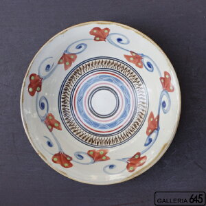 7寸皿(赤絵染付唐草文):國場 一:094002-E