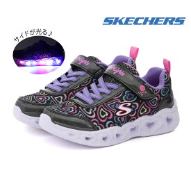 【30%OFF】 スケッチャーズ キッズ 光る スニーカー 光る靴 SKECHERS ジュニア 女の子 子供靴 ハート ライツ ブギー ラブ 303257L LED ハート 可愛い キラキラ マジックテープ ベルクロ