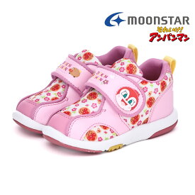 【SS限定 9/4 20時〜28H限定10%CP】【14%OFF】 アンパンマン スニーカー 靴 シューズ ベビー キッズ ベビーシューズ キャラクター プレゼント 男の子 女の子 軽量 キッズシューズ 通園 幼稚園 保育園 公園 ギフト ムーンスター MoonStar APM B08 ブラウン ベージュ ピンク