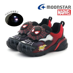 �y9/30 20���`4H����PT10�{�z�y10%OFF�z ���[���X�^�[ moonstar �L�b�Y �W���j�A �X�j�[�J�[ �}�[�x�� MV027LE MARVEL �j�̎q �q���C �X�p�C�_�[�}�� ���������� LED ���� ����C �}�W�b�N�e�[�v �x���N��
