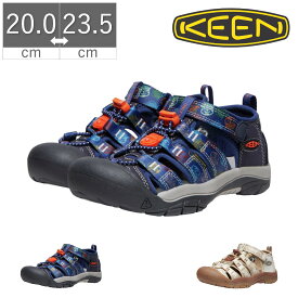 マラソン限定＼エントリーでP10倍／ 【20%OFF】 キーン KEEN キッズ ジュニア レディース サンダル ビッグキッズ ニューポート エイチツー 1027392 1027393 男の子 女の子 子供 履きやすい ベージュ ネイビー スポーツサンダル スポサン 水陸両用 軽量