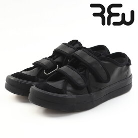 【12/15 20時〜4H限定PT10倍】【79%OFF】 レディース RFW アールエフダブリュー スニーカー サンドイッチ ロー ストラップゴー SANDWICH-LO STRAP GOAT R-2232272 本革 ブラック トープ マジックテープ ベルクロ オシャレ