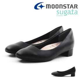 【5/25 20時～30H限定10%CP】【10%OFF】 ムーンスター moonstar レディース パンプス スガタ sugata MS SGT601 幅広 3E ワイド 軽量 軽い シンプル 冠婚葬祭 抗菌防臭 3cmヒール 黒 ローヒール オフィス ビジネス フォーマル