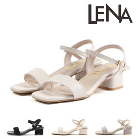 【5/25 20時～30H限定10%CP】 レナ LENA レディース サンダル ストラップサンダル チャンキーヒール 4cmヒール スクエアトゥ 歩きやすい アンクルストラップ 痛くない 歩きやすい 2024_サンダル大 33007