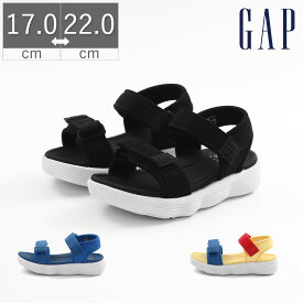 マラソン限定＼エントリーでP10倍／ 【20%OFF】 GAP ギャップ GPK22340 キッズ サンダル バックベルト スポーツサンダル スポサン 海 ブラック ブルー カラフル 黒 青 ベルトサンダル GPK22340