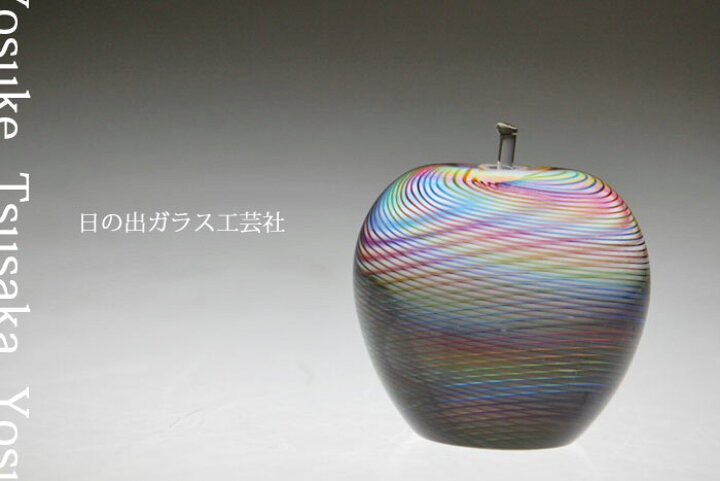 楽天市場】「虹のリンゴ 大」ペーパーウェイト・ガラス製文房具雑貨 