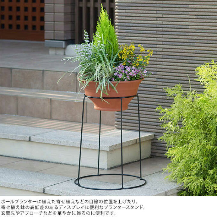 背を高く ポール プランタースタンド 高さ50cm 鉢スタンド アイアン おしゃれ プランター 台 ガーデニング 雑貨 ガーデン ガーデン用品屋さん タカショー ボールプランタースタンド 30cm 6Φ ブラック