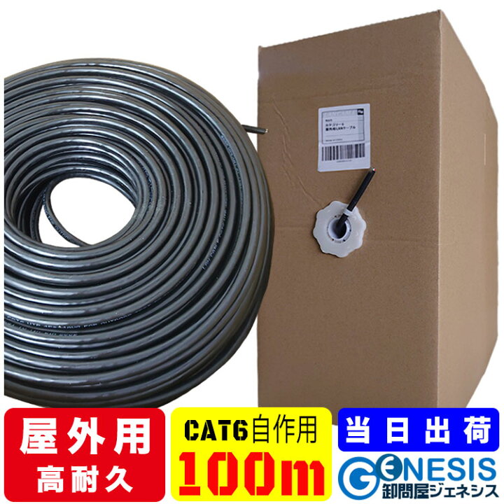 楽天市場】屋外用 LANケーブル cat6 100m 200m 300m GSPOWER 