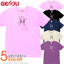 蝶 十字架 レディース Tシャツ S/M/L アメカジ クール グラフィティ サイズ 【GENJUブランド】 Paradise Batterfly
