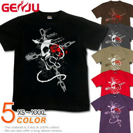 GENJU スカルTシャツ メンズ スカル Tシャツ ドクロ tシャツ ドクロtシャツ skull ロンt バイカー メタル 骸骨 ロック バラ 薔薇 ハード 半袖 長袖 ブランド tシャツ ロンT ROSE BLOOD ブラック 黒 紫 ホワイト 白 大きめサイズあり XXL XXXL 2L 3L 4L 90-140cm XS-XXXL