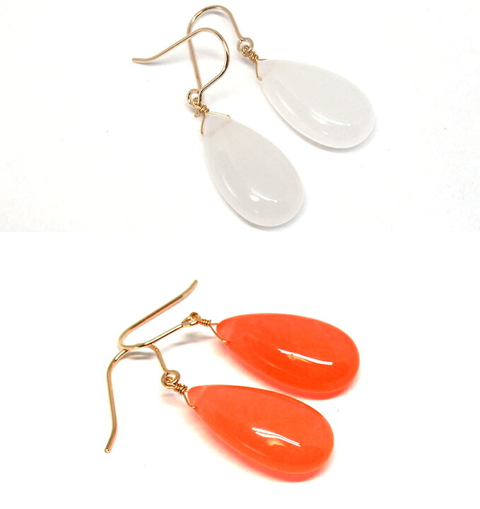 楽天市場】【メール便送料無料】天然石ジェードのジューシーなK14GF  