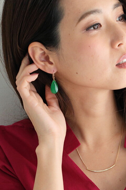 楽天市場】【メール便送料無料】天然石ジェードのジューシーなK14GF  