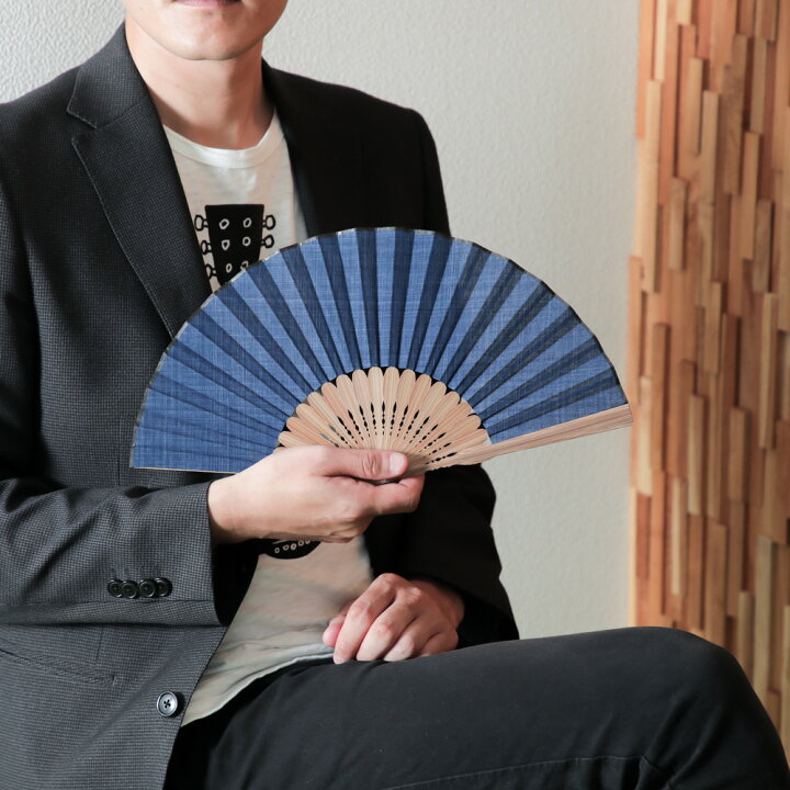 楽天市場 京扇子 武州正藍染 紳士 綿 男性用 布扇子 扇子袋付き 化粧箱入り 伝統工芸品 ジャパンブルー 日本製 プレゼント 京都 ぎんやんま 京うちわ 扇子専門店 ぎんやんま