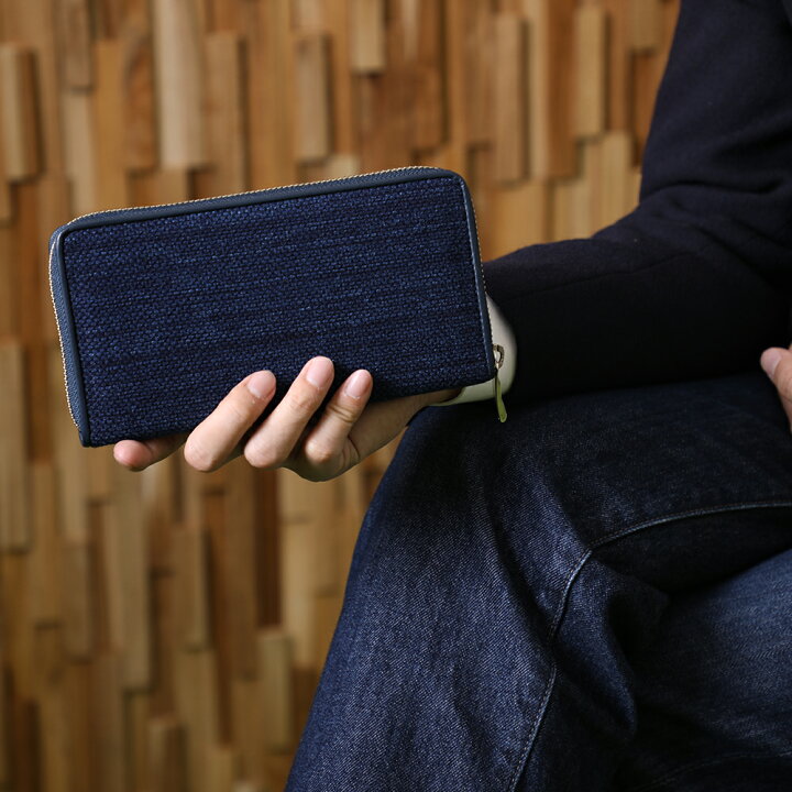 楽天市場】武州正藍染 刺子財布 ラウンドファスナー Sashiko Wallet 
