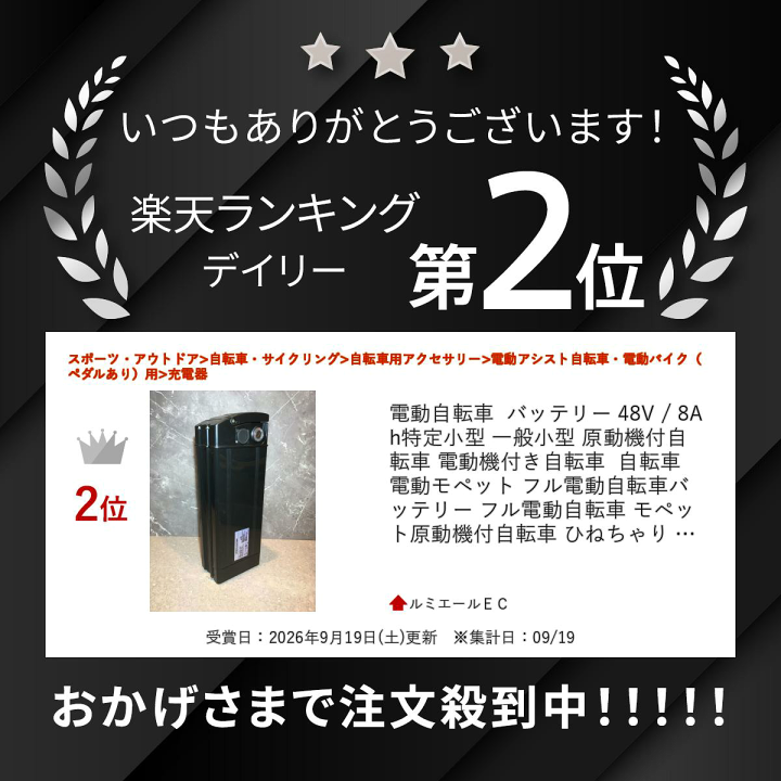 楽天市場】電動自転車 バッテリー 48V / 8Ah 特定小型 一般小型 原動機