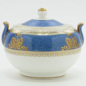 ウェッジウッド シュガーポット■コロンビア パウダーブルー シュガーポット 蓋付き 小物入れ 1個 WEDGWOOD 1級品 美品