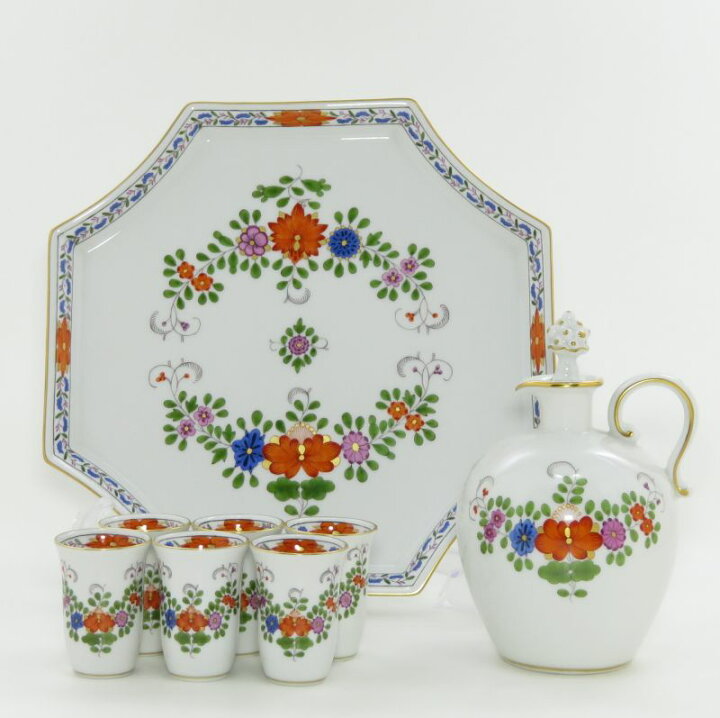 美品 MEISSEN マイセン アラビアンナイト 千夜一夜物語 酒器揃 8点  