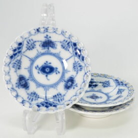 ロイヤルコペンハーゲン プレート■ブルーフルーテッド フルレース Royal Copenhagen ミニプレート 7.5cm 小皿 3枚セット 1級品
