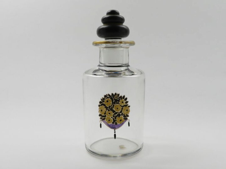 楽天市場 オールド バカラ 香水瓶 ジョルジュ シュバリエ ブーケ パフュームボトル 花 金彩 エナメル彩 黒 ブラック 希少 グラスクラシック 楽天市場店