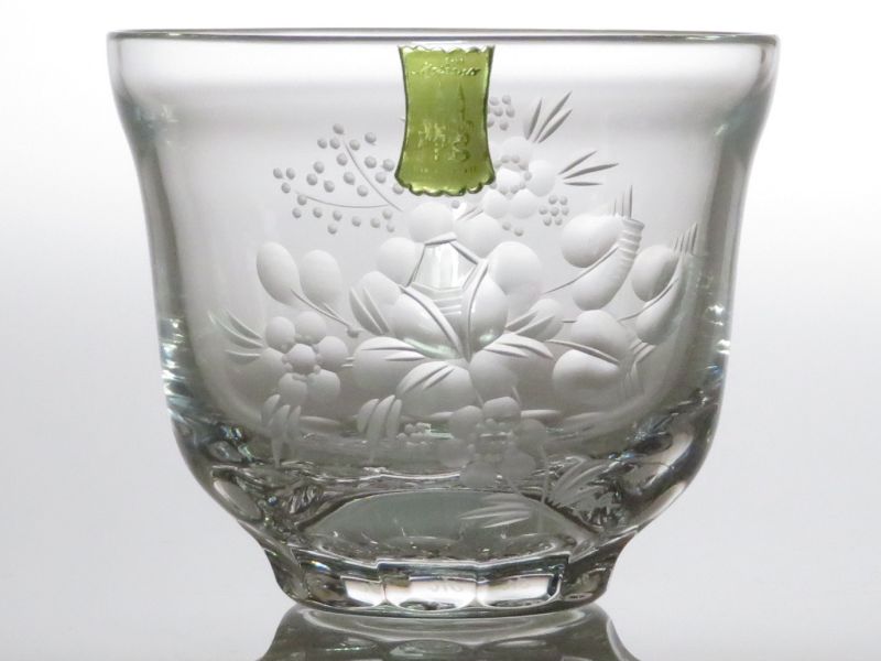 マイセンクリスタル グラス ○ フラワー 冷茶 グラス 6.5cm 花 エングレービング グラスクラシック 