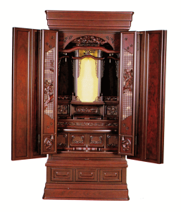 仏壇 唐木 紫檀 木張 梅栄 花障子