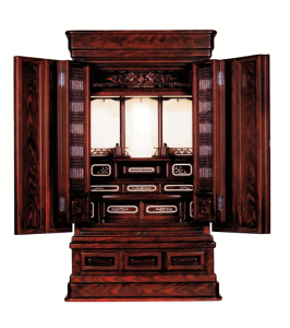 仏壇 唐木 紫檀調 秋杉 カスミ組子障子