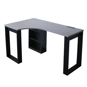 収納付きコーナーL字デスク 135 収納付きラック付き 天板にUSB付きコンセント ラック脚は左右奥へ組み替え可能 コーナーデスク L字型デスク 多機能