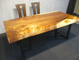 1138 モンキーポッド 一枚板 ダイニング 座卓 ローテーブル テーブル 一枚板テーブル 長さ 172cm 奥行 86～86～87cm 厚み 6.2cm
