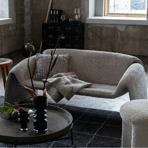 ソファ ( ソファ ソファー ブークレ素材 ダークグレー 2人掛け 二人用 2P モダン おしゃれ 完成品 ファミリー ワイド リビング 無地 北欧 幅162× 奥行83× 高さ66× 座面38 cm )