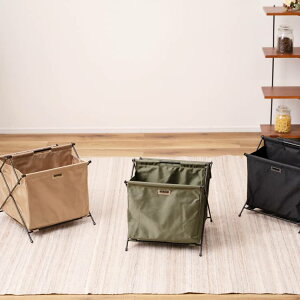 バスケット フォールディングバスケットS ( フォールディング 仕切り付き 折り畳み 折りたたみ おしゃれ コンパクト スリム 隙間収納 キャップ付き インダストリアル 底板付き 整理 持ち運