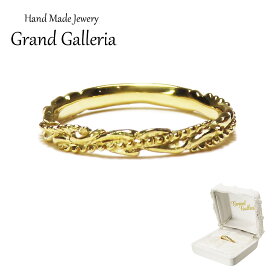 K18 イエローゴールド唐草リング 【刻印無料】 結婚指輪 マリッジリング 結婚 結婚式 マリッジ ペア リング 指輪 ペアリング ゴールド 金 ハンドメイド 手作り レディース メンズ 誕生日 クリスマス プレゼント ギフト包装 彫金 箱入り Grand Galleria グランドガレリア