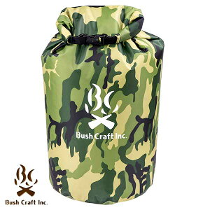 Bush Craft inc 完全防水 大容量ドライバッグ 30L 680x420mm 防水バッグ 迷彩 カモフラージュ バックパック リュック 簡易バケツとしても利用OK 反射材付 アウトドア サバイバル サバゲー キャンプ