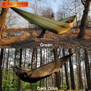 BUSHMEN travelgear ubV tTCY y 150g nbN Hammock ULTRALIGHT 300cmx145cm ω׏d 130kg E[s[XO bV[obO pV[g gxMA ubV} eg I