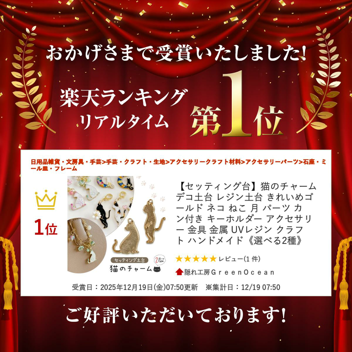 楽天市場】【セッティング台】猫のチャーム デコ土台 レジン土台