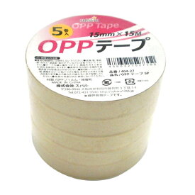 【まとめ買い=12個単位】OPPテープ5P 15mm×15m 404-27(su3a316)
