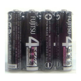 【まとめ買い=10個単位】富士通 マンガン電池 黒(単4・4P) アソート(色柄ある場合) Fu-07A(su3b290)